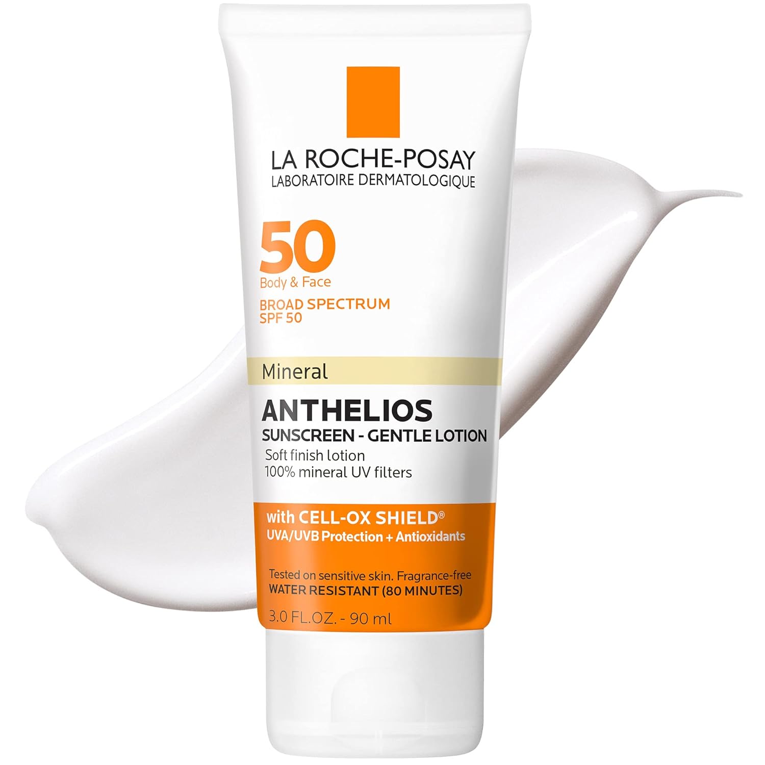 La Roche-Posay Anthelios mineral sunscreen SPF 50 tube with summer beach accessories